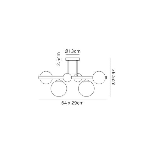 Rome Semi Flush Ceiling 4 Light